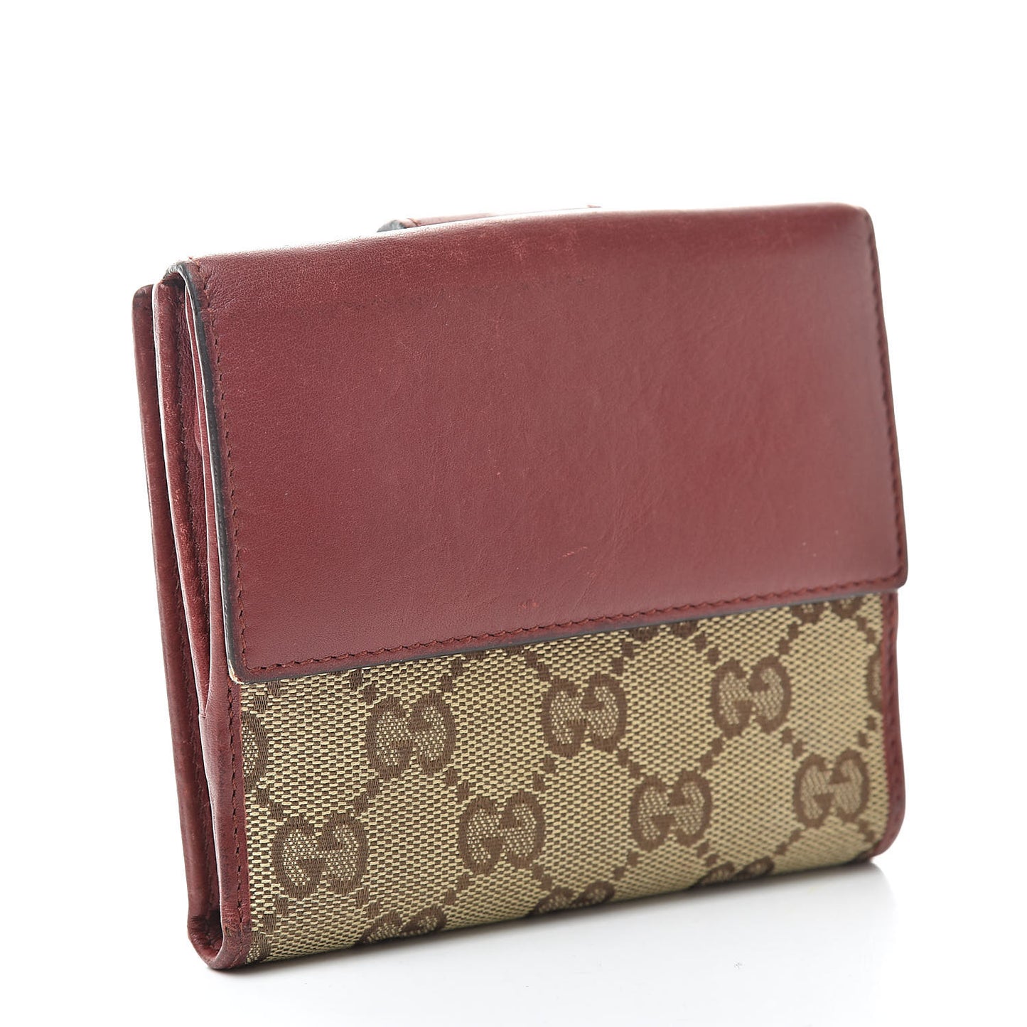 Monogram Heart French Wallet Red