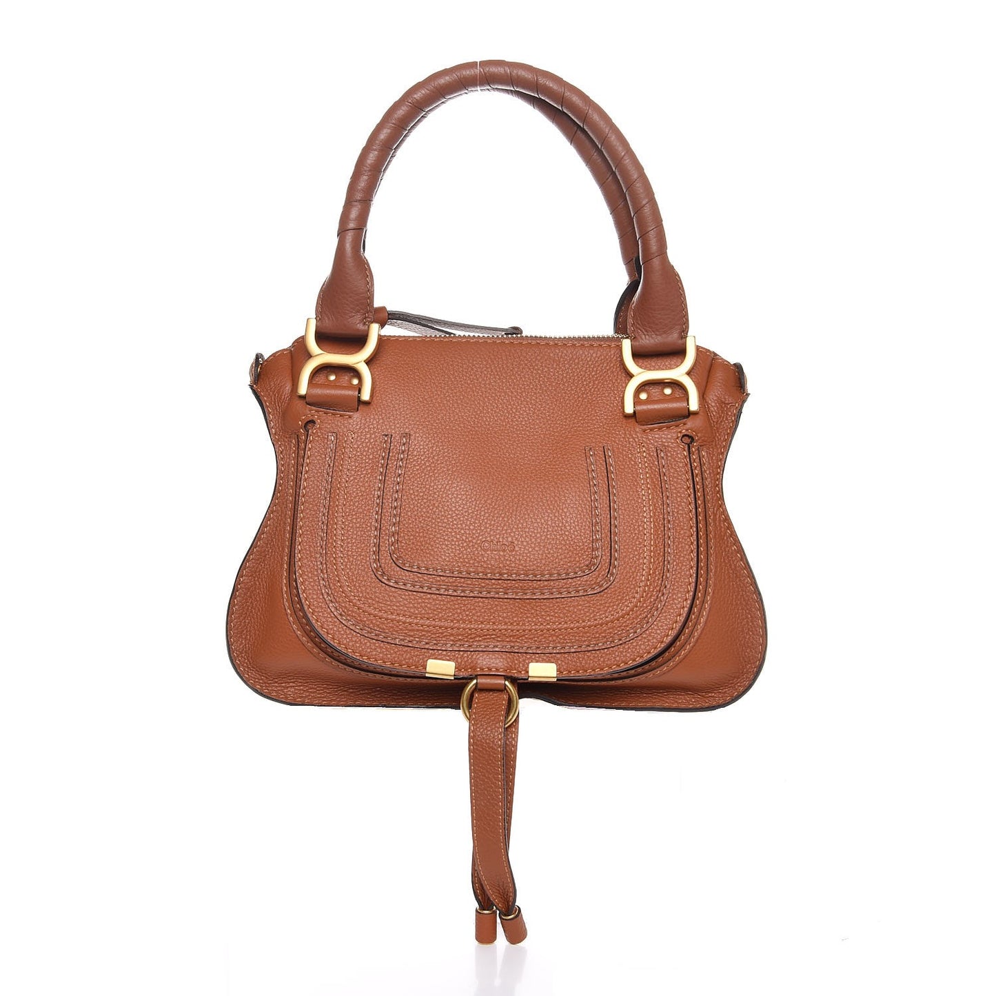 Calfskin Small Marcie Satchel Tan