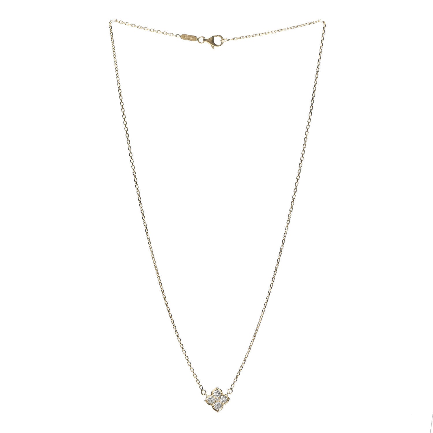 Cartier 18K Yellow Gold Diamond Hindu Floral Pendant Necklace 3 of 7