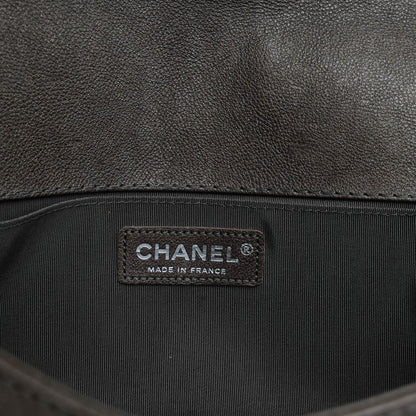 Chanel Metallic Calfskin Quilted Medium Boy Flap Dark Silver 7 of 8