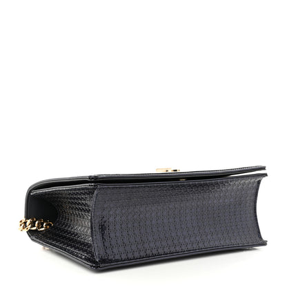 Christian Dior Metallic Patent Micro-Cannage Medium Diorama Flap Bag Navy Blue 4 of 10