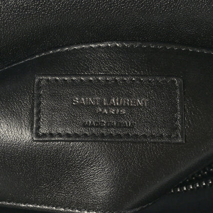 Saint Laurent Sheepskin Matelasse Chevron Monogram Monochrome Medium College Bag Black 6 of 10