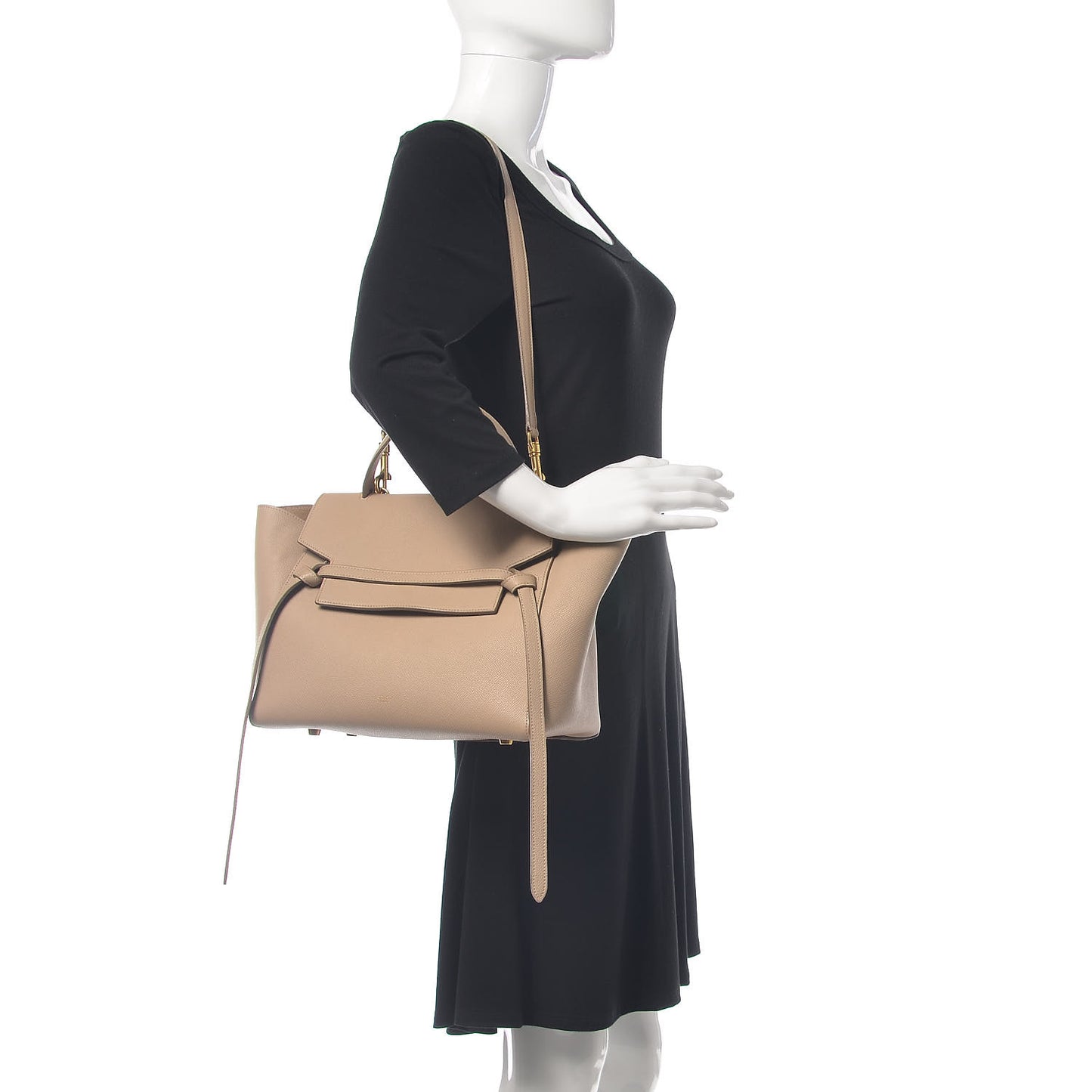 Grained Calfskin Mini Belt Bag Light Taupe