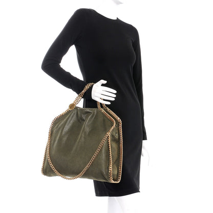 Stella McCartney Shaggy Deer Small Falabella Fold Over Tote Olive 2 of 7