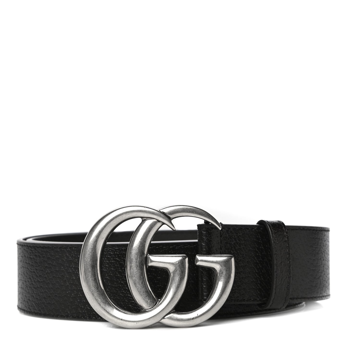 Textured Dollar Calfskin Nickel Double G 40mm Belt 90 36 Black