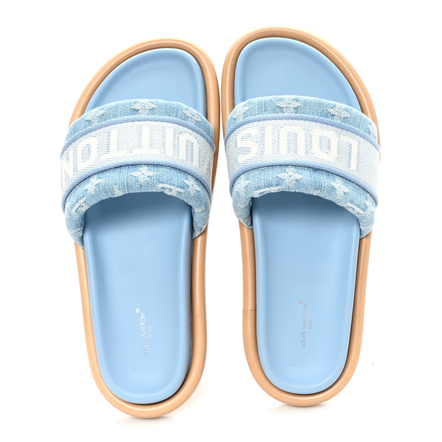 Louis Vuitton Monogram Denim LV Bliss Womens Comfort Mules 40 Turquoise 2 of 9