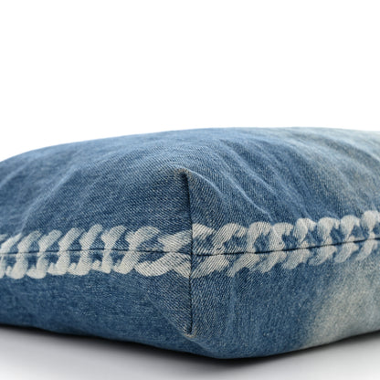 Chanel Denim Printed Shopping Bag Blue 10 of 12