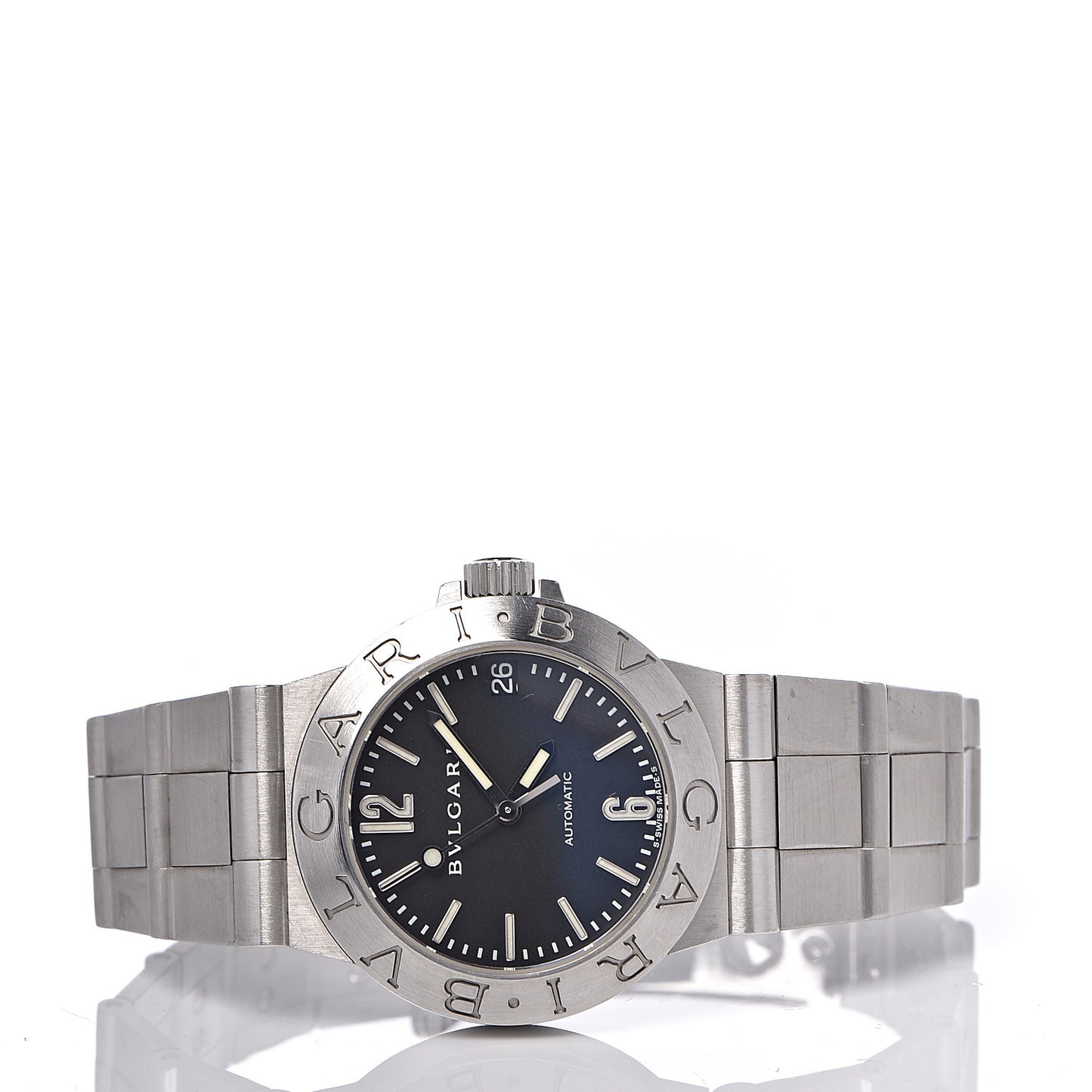 Stainless Steel 29mm Diagono Automatic Watch Black