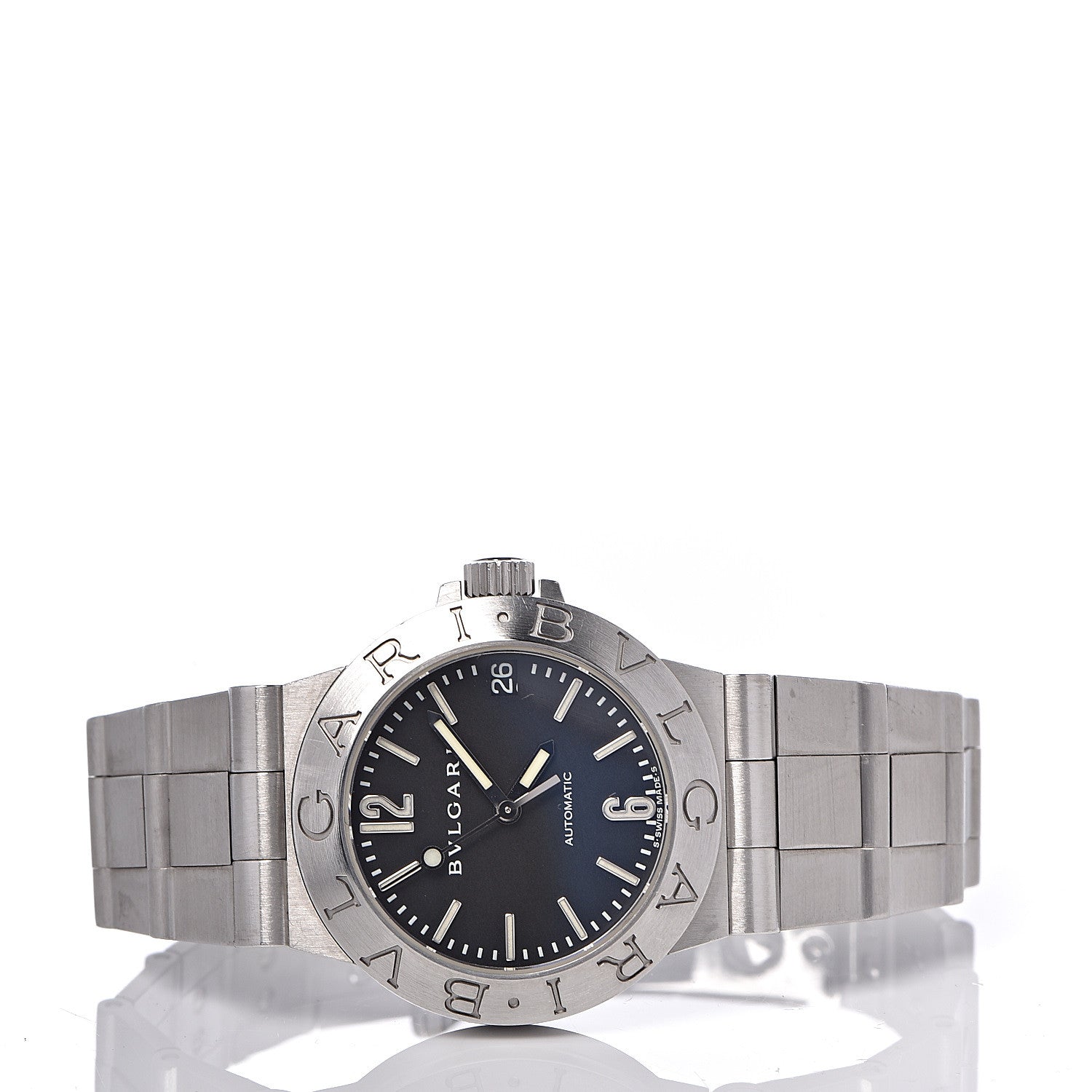 Bulgari Stainless Steel 29mm Diagono Automatic Watch Black 3 of 7