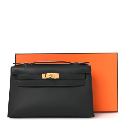 Hermes Swift Kelly Pochette Clutch Black 12 of 12