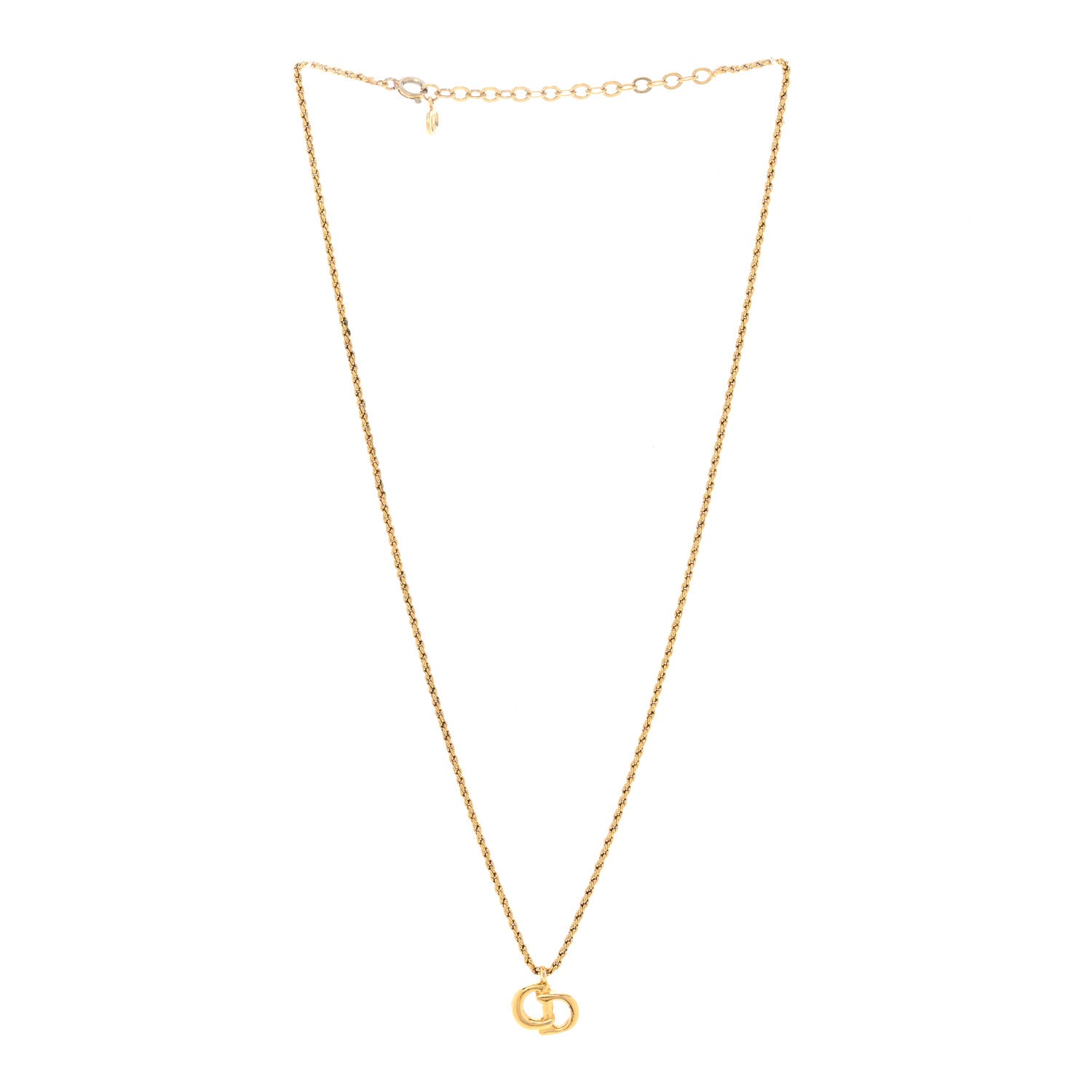 Christian Dior Metal CD Necklace Gold 3 of 6