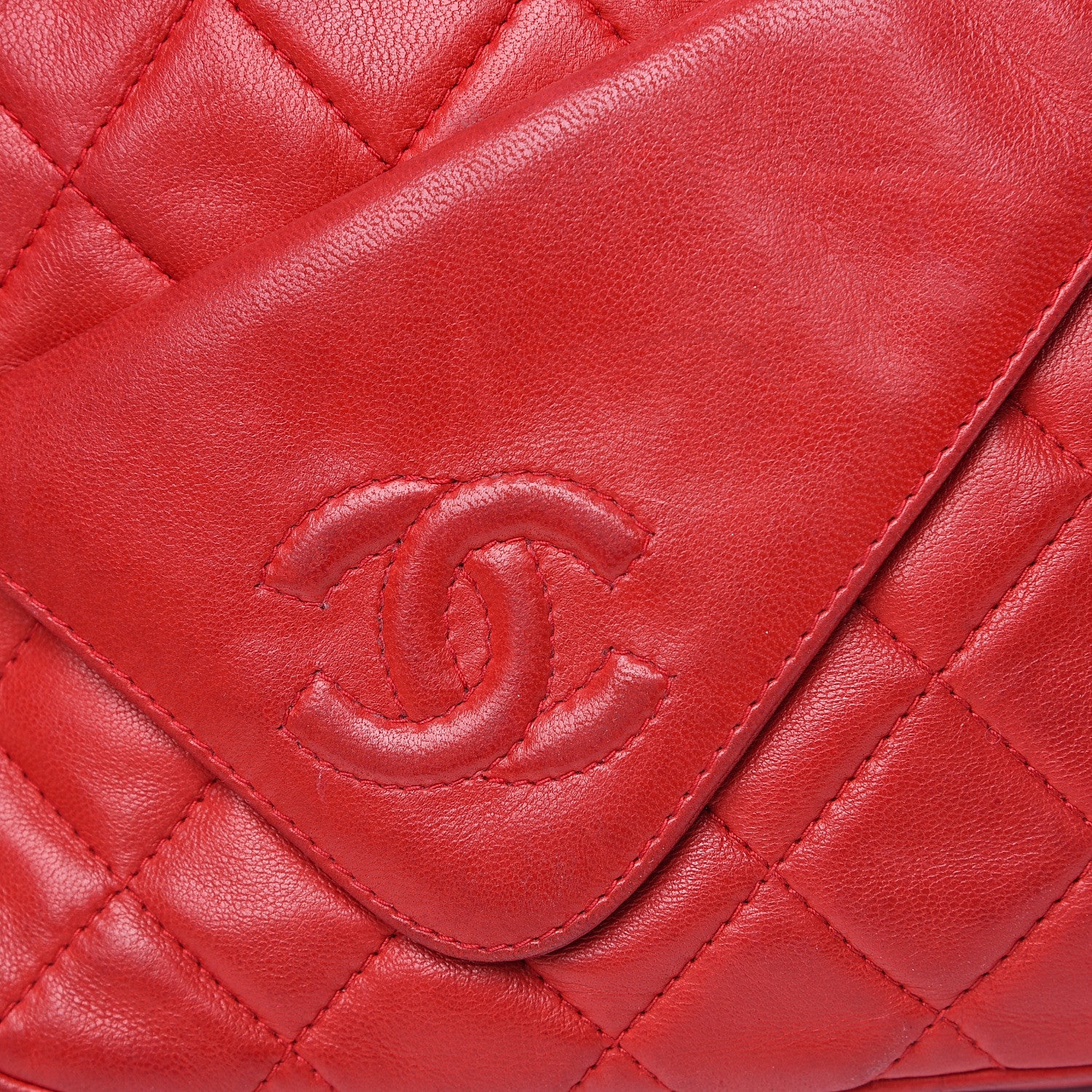 Chanel Lambskin Quilted Flap Tassel Camera Case Red 10 of 15
