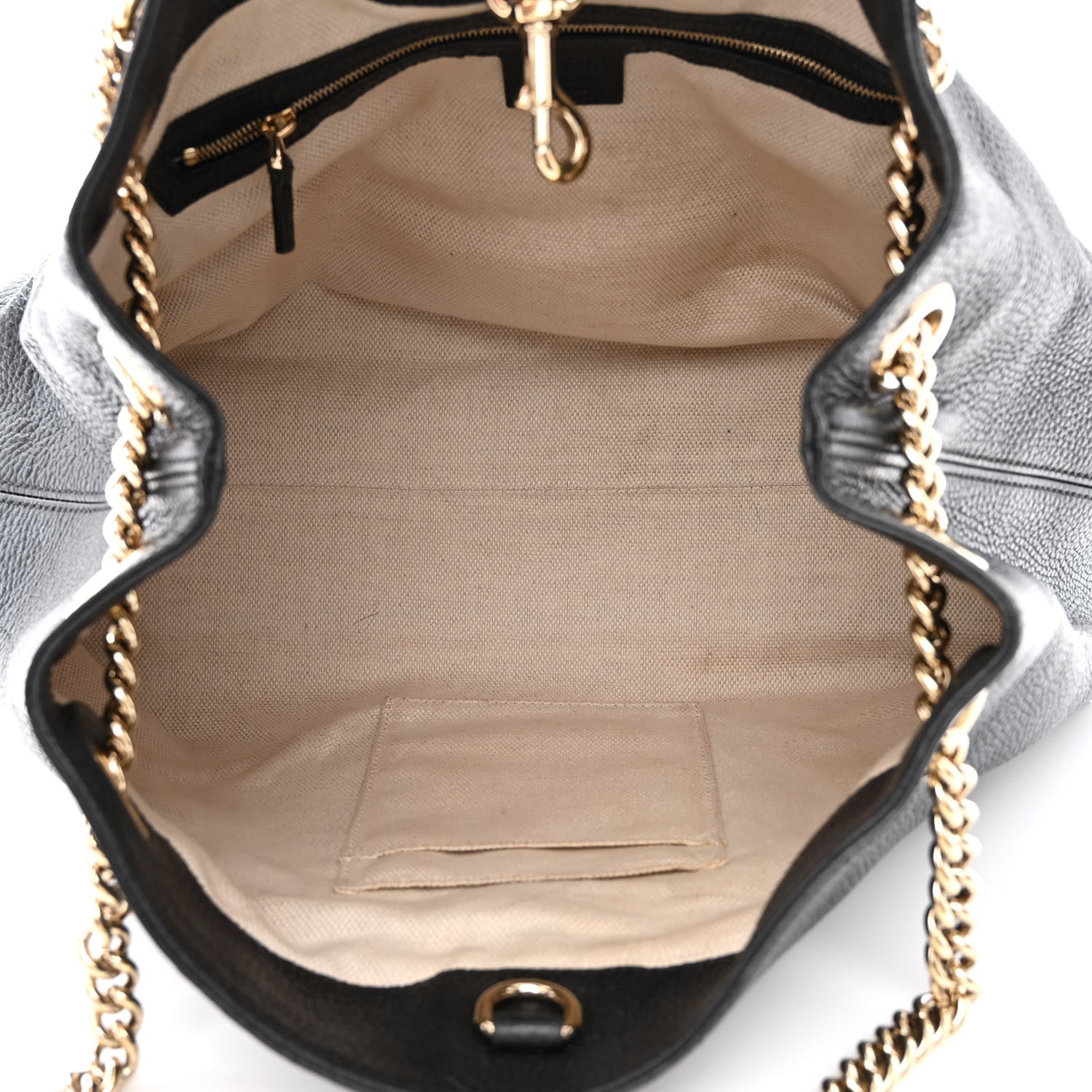 Gucci Pebbled Calfskin Medium Soho Chain Shoulder Bag Black 5 of 11