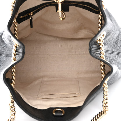 Gucci Pebbled Calfskin Medium Soho Chain Shoulder Bag Black 5 of 11