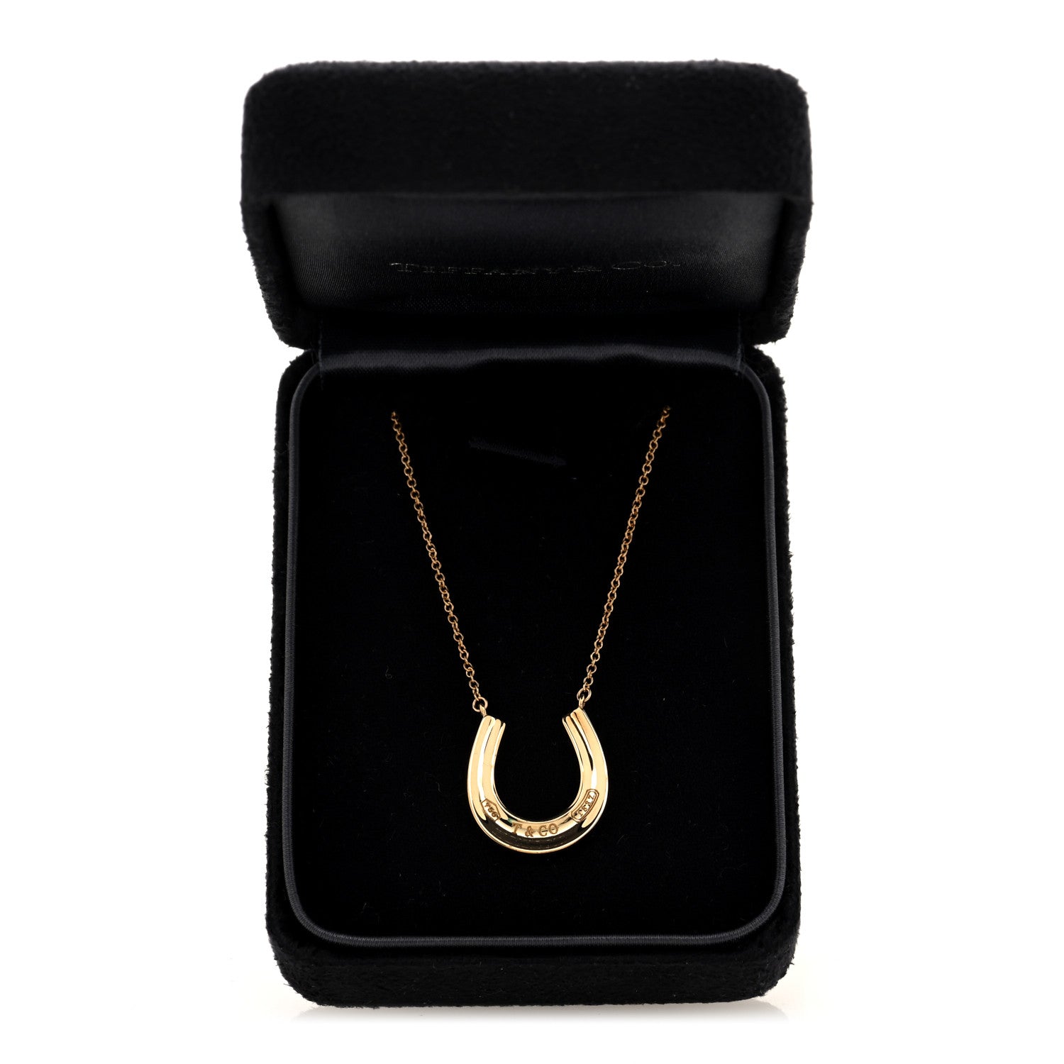 Tiffany 18K Yellow Gold 1837 Horseshoe Pendant Necklace 5 of 5
