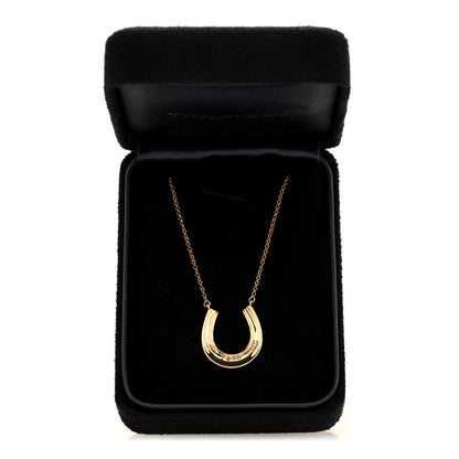 Tiffany 18K Yellow Gold 1837 Horseshoe Pendant Necklace 5 of 5
