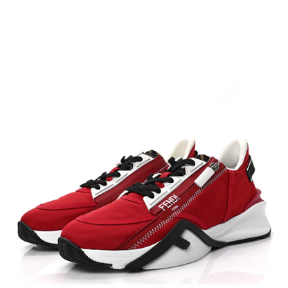 Fendi Nylon Lycra FF Mens Fendi Flow Low Top Sneakers 8 Rosso Tobacco Black 3 of 9
