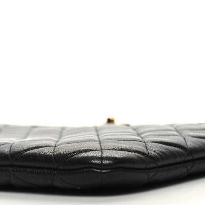 Chanel Sheepskin Quilted Large Vintage Mademoiselle Cosmetic Case Black 10 of 12
