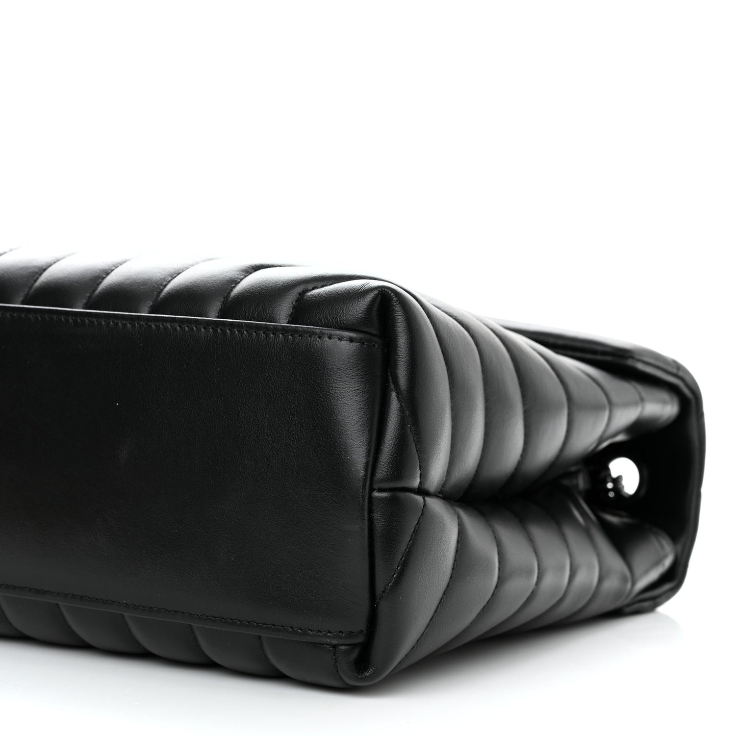 Calfskin Y Quilted Monogram Monochrome Medium Loulou Chain Satchel Black