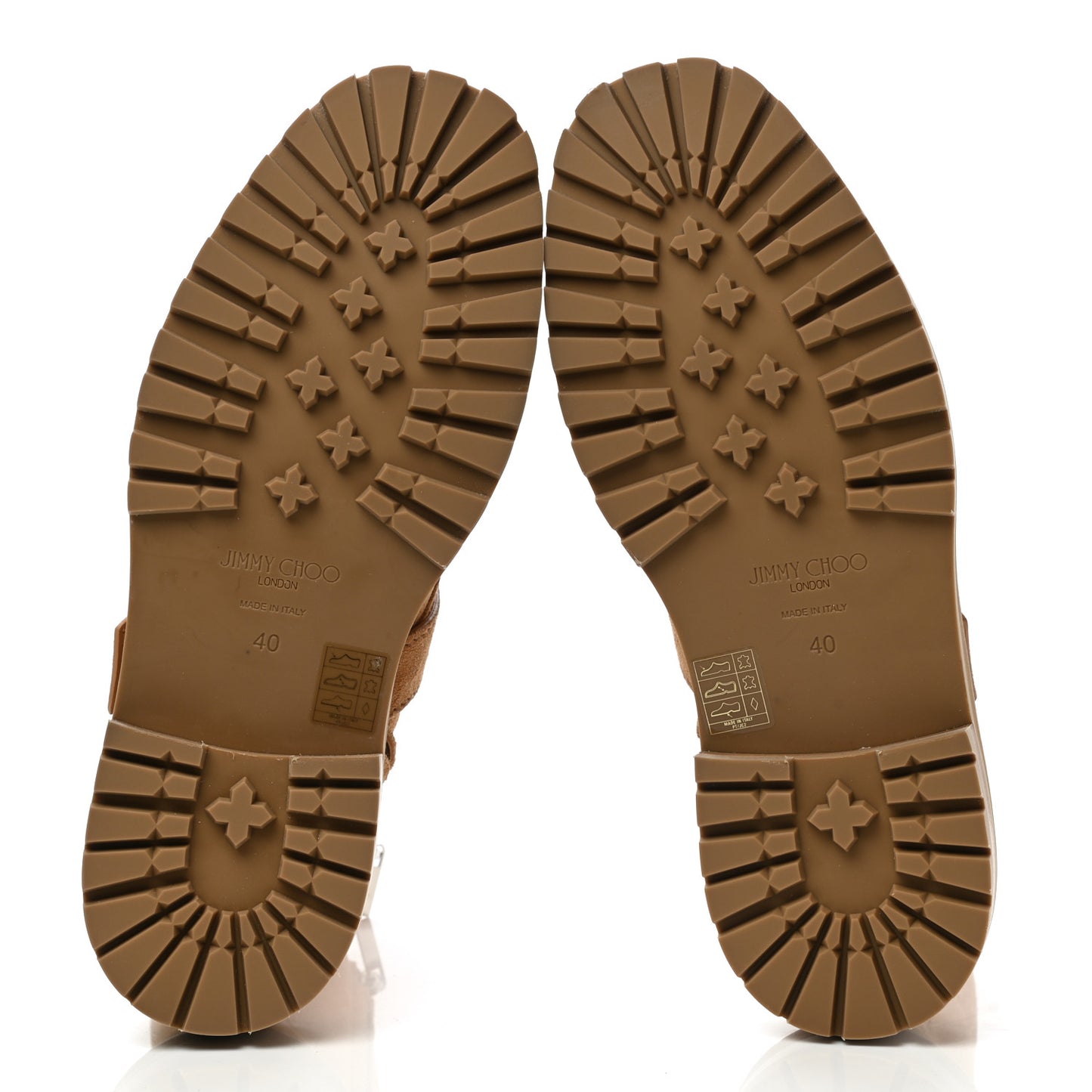 Suede Crystal Embellished Cora Flat Combat Boots 40 Caramel