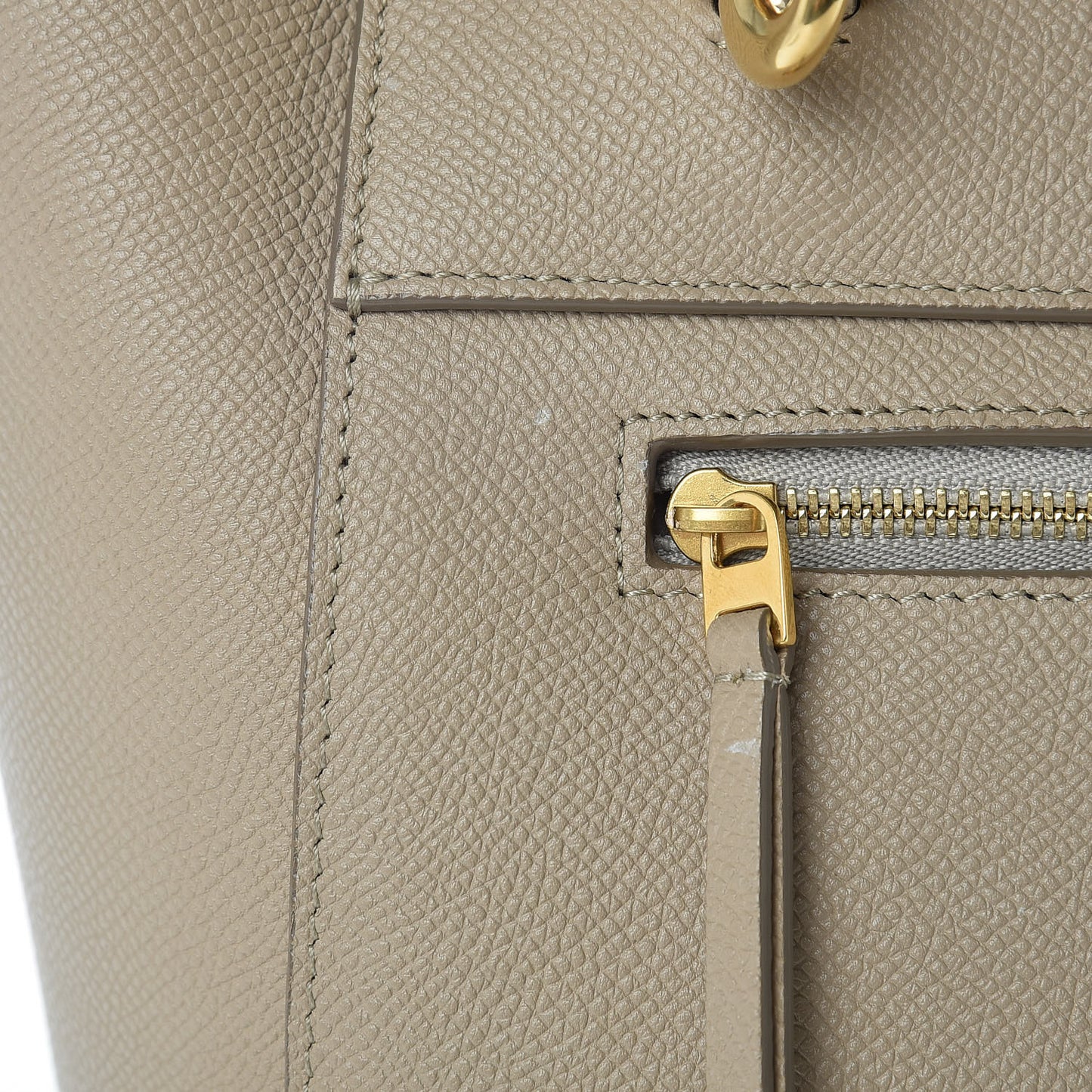 Grained Calfskin Nano Belt Bag Light Taupe