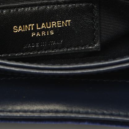 Saint Laurent Velvet Y Quilted Monogram Toy Loulou Crossbody Bag Navy 6 of 8