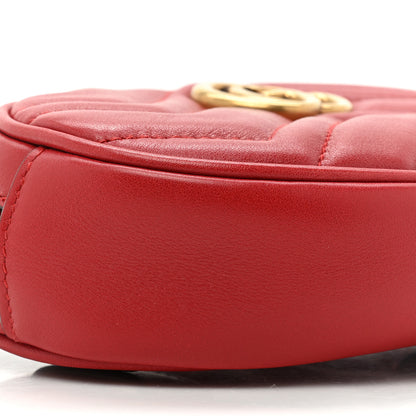 Gucci Calfskin Matelasse GG Marmont Belt Bag 85 34 Hibiscus Red 9 of 12