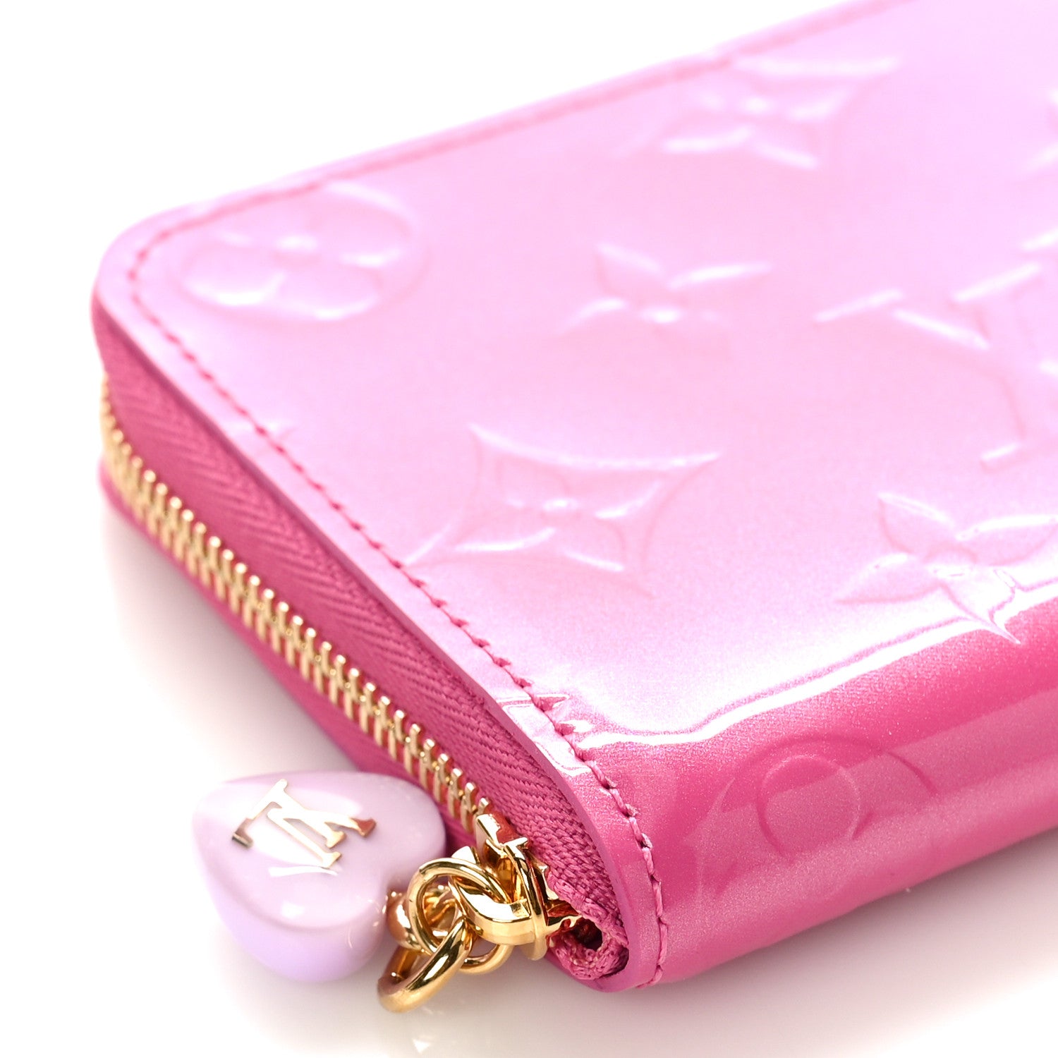 Louis Vuitton Vernis Enamel Heart Zippy Coin Purse Neon Pink 7 of 8