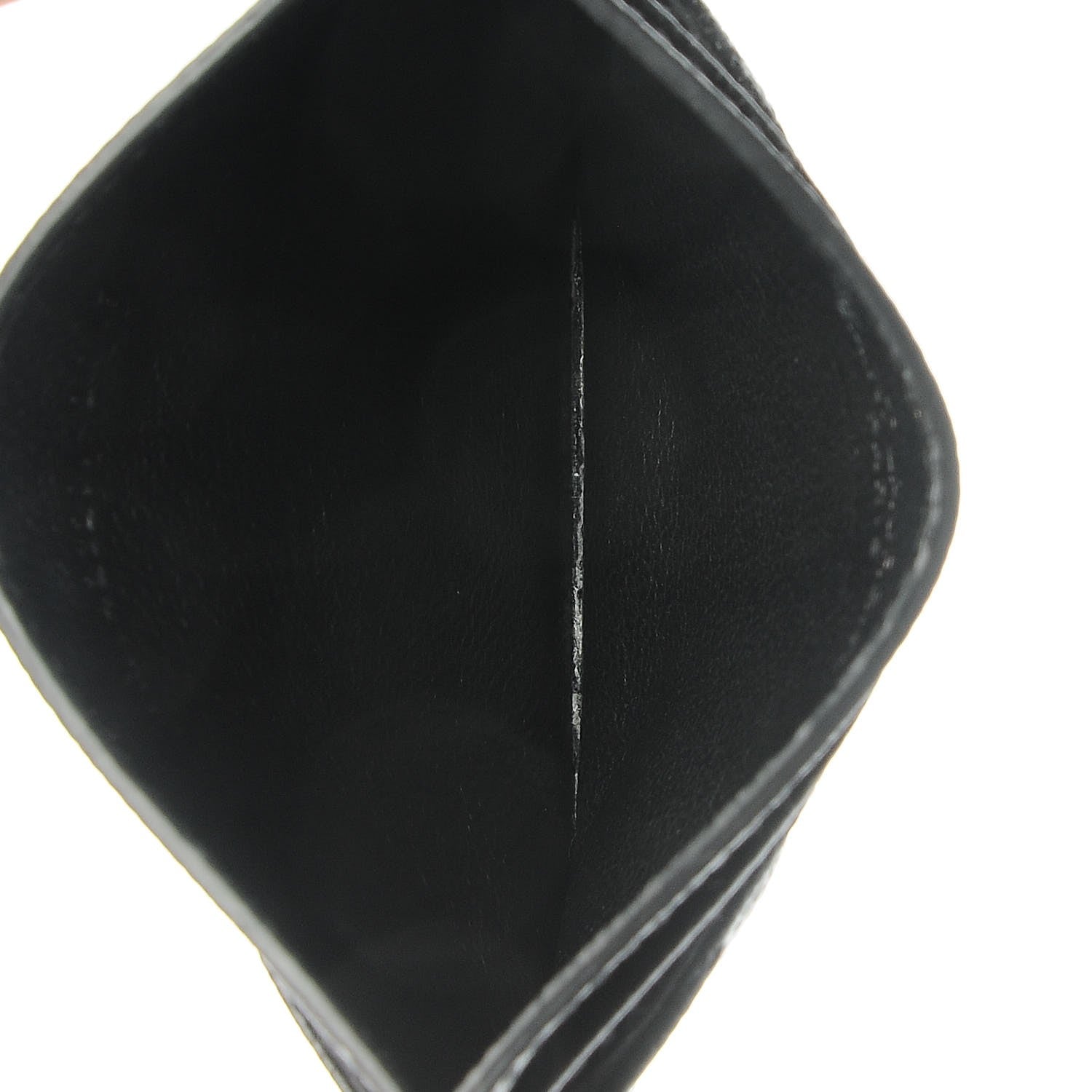 Saint Laurent Grain De Poudre Matelasse Chevron Monogram Credit Card Case Black 6 of 9