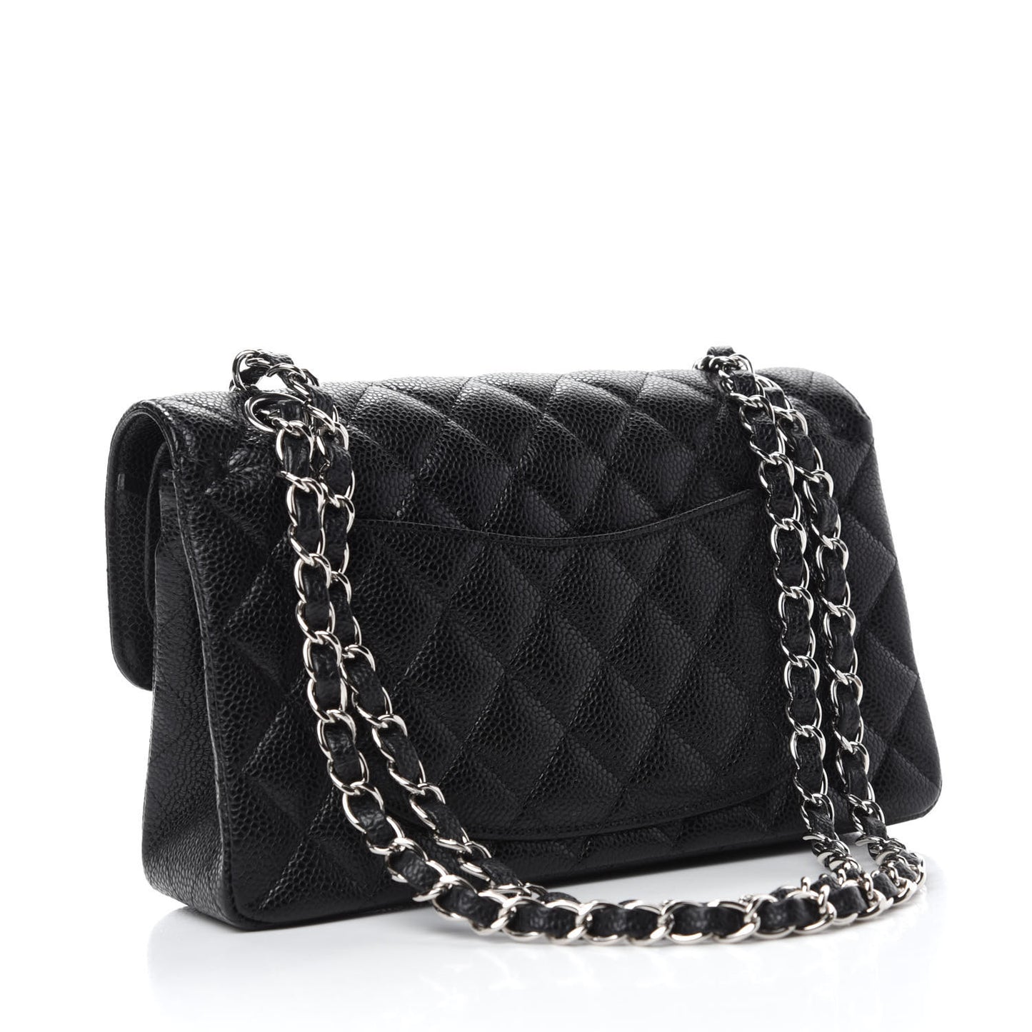 Caviar Quilted Small Double Flap Black