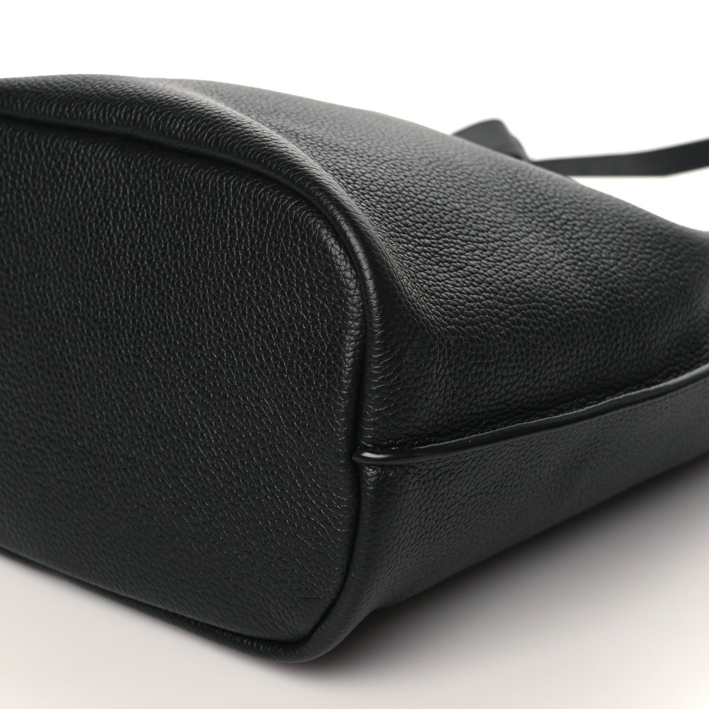 Grained Calfskin Boucle Bucket Bag Black