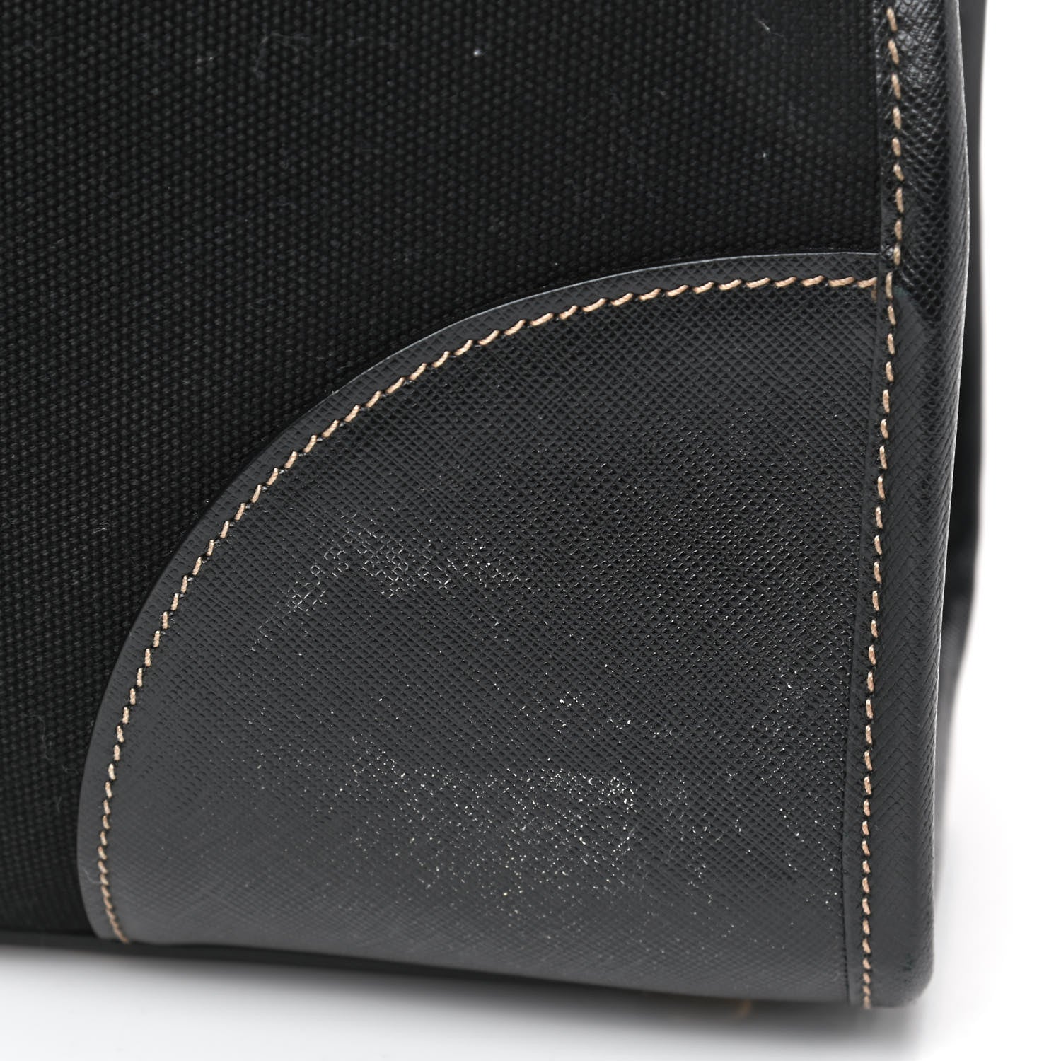 Prada Canapa Saffiano Shoulder Bag Black 6 of 7