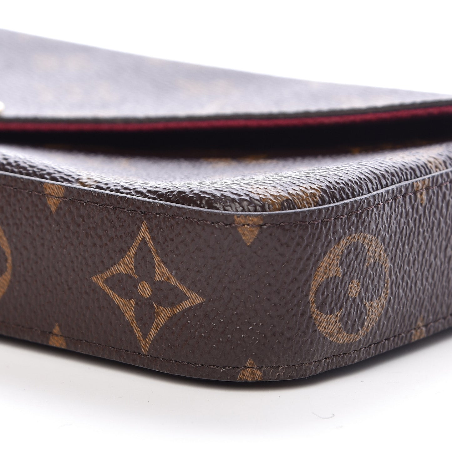 Monogram Pochette Felicie Chain Wallet Fuchsia