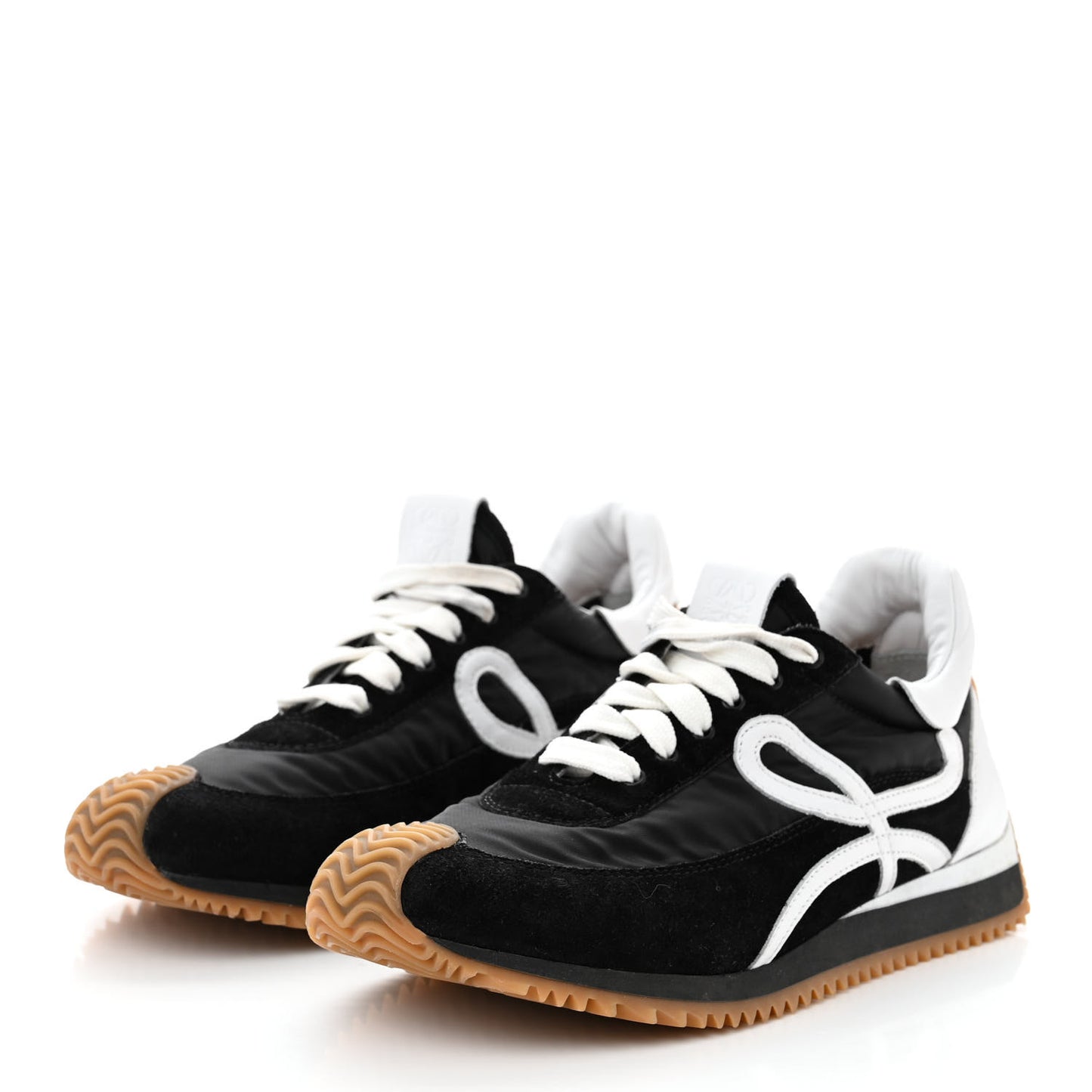 Nylon Suede Flow Runners Sneakers 40 Black