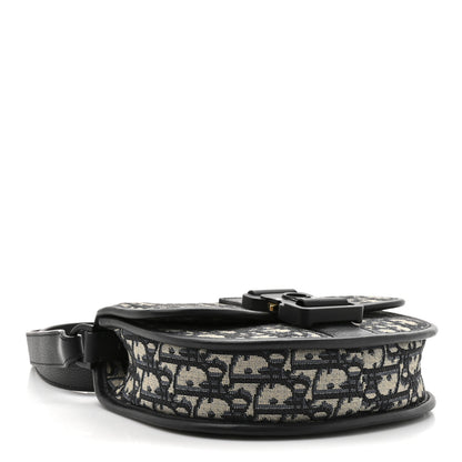 Christian Dior Oblique Grained Calfskin Mini Gallop Bag With Strap Black Beige 4 of 10