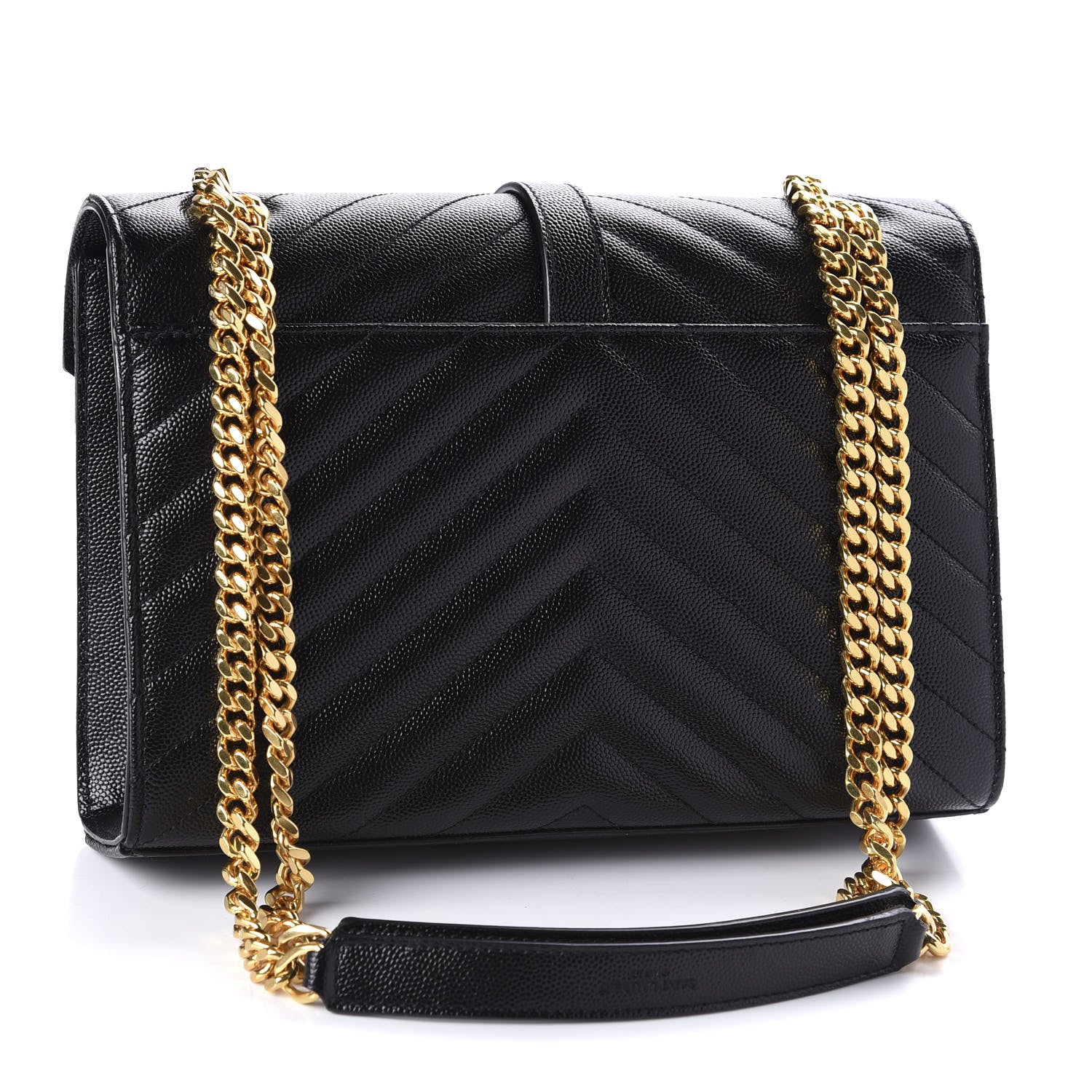 Saint Laurent Grain De Poudre Matelasse Chevron Medium Monogram Satchel Black 3 of 11