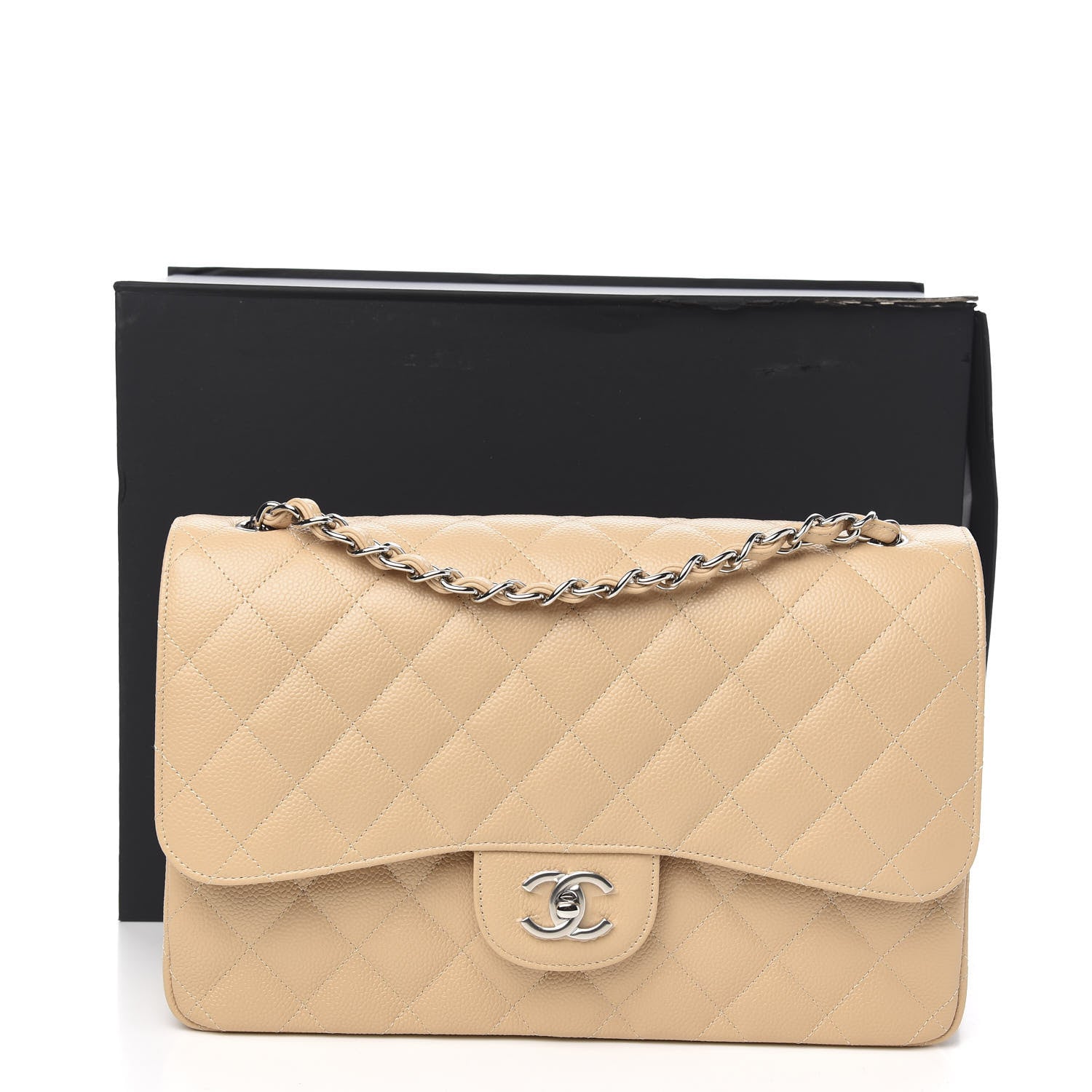 Chanel Caviar Quilted Jumbo Double Flap Beige Clair 10 of 10