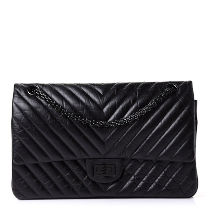 Chanel Aged Calfskin Chevron Quilted 2.55 Reissue 226 So Black 1 of 10