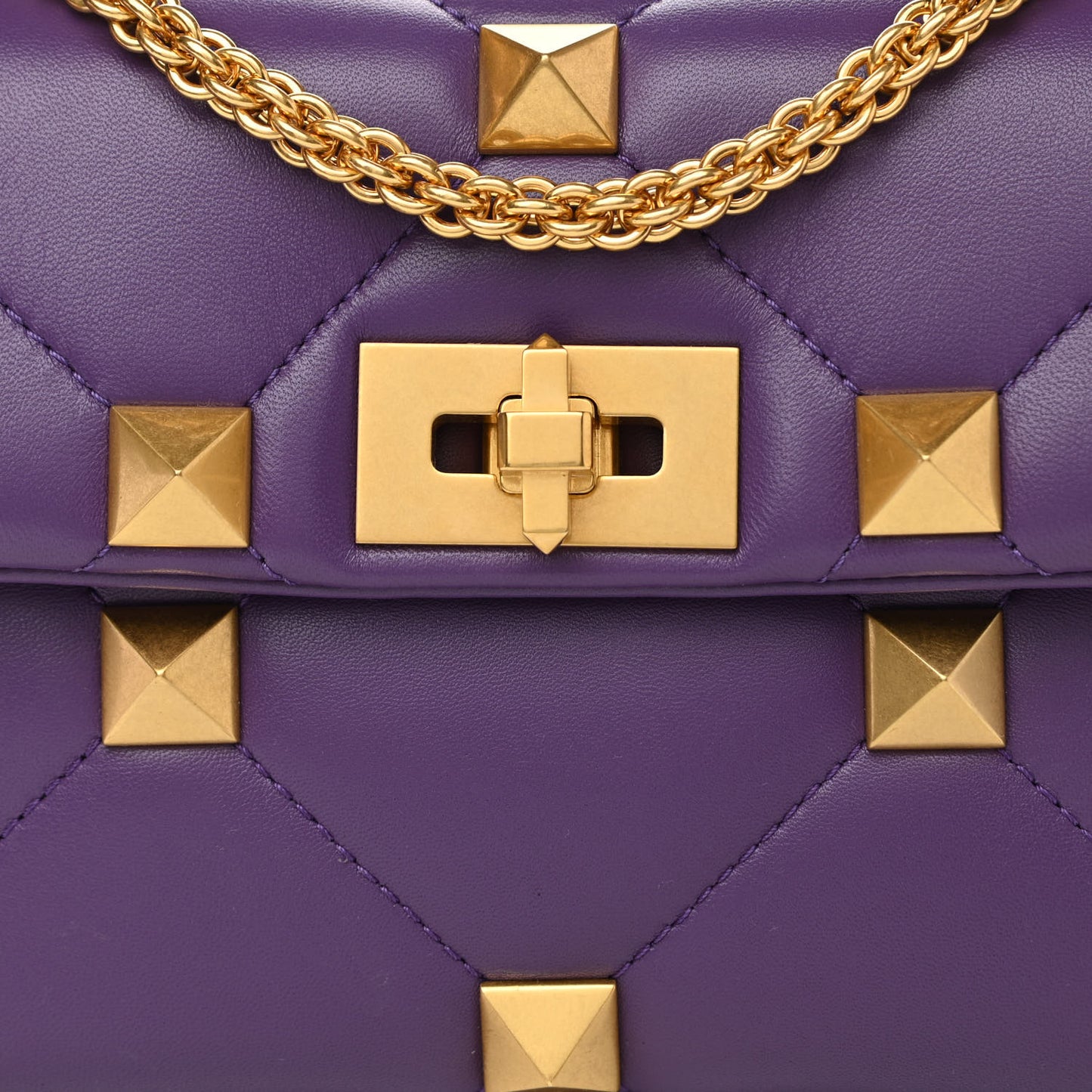 Nappa Medium Roman Stud Shoulder Bag Indian Violet