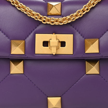 Valentino Garavani Nappa Medium Roman Stud Shoulder Bag Indian Violet 7 of 11