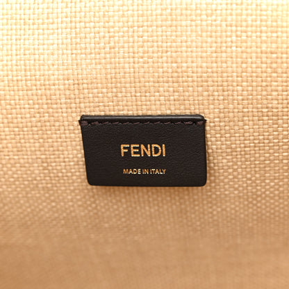 Fendi Straw Vitello King Plexiglass Woven Medium Fendi Sunshine Shopper Tote Natural Black 6 of 10