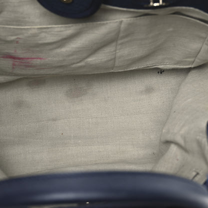 Chanel Mixed Fibers Calfskin Medium Deauville Tote Navy Blue 6 of 12