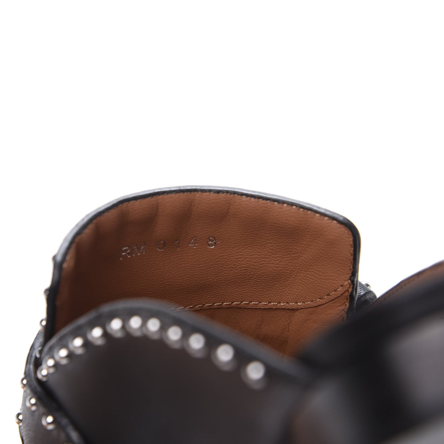 Calfskin Studded Elegant Loafer Mule 36 Black