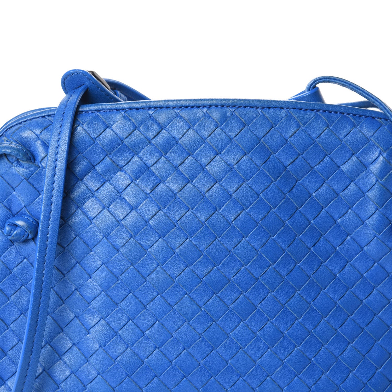 Bottega Veneta Nappa Intrecciato Nodini Crossbody Messenger Signal Blue 7 of 9