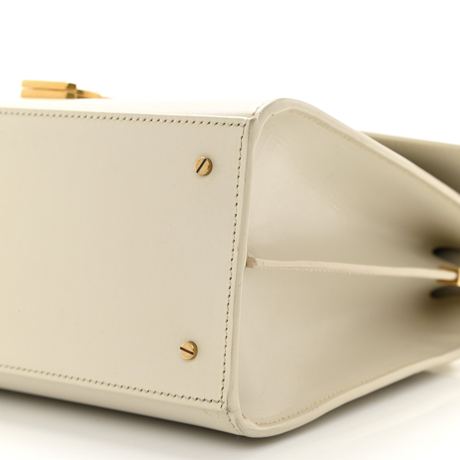 Saint Laurent Smooth Calfskin Medium Classic Monogram Cassandra Top Handle Crema Soft Rouge Legion 11 of 11