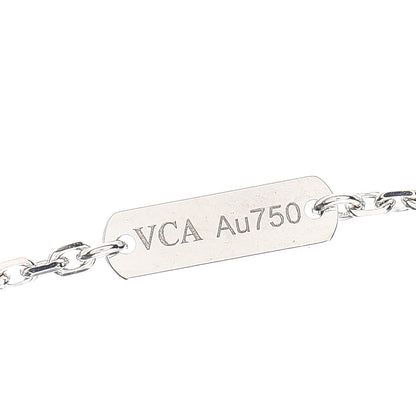 Van Cleef & Arpels 18K White Gold Diamond Guilloche Vintage Alhambra Pendant Necklace 6 of 8