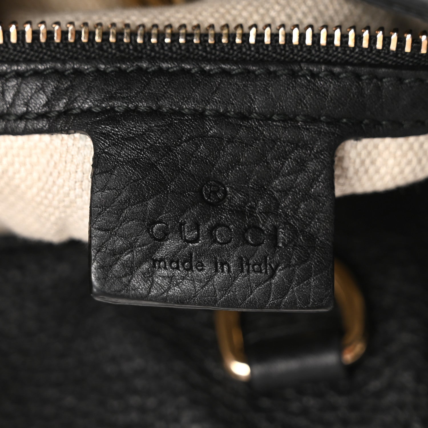 Gucci Pebbled Calfskin Medium Soho Chain Shoulder Bag Black 6 of 10
