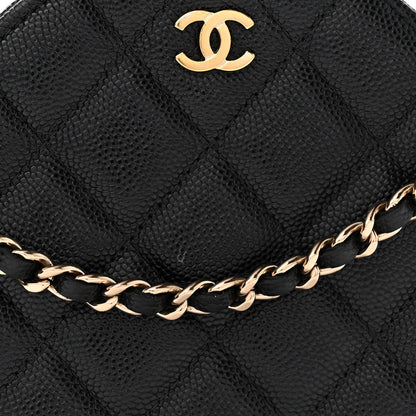 Chanel Caviar Quilted Round Clutch With Chain Black 8 of 10