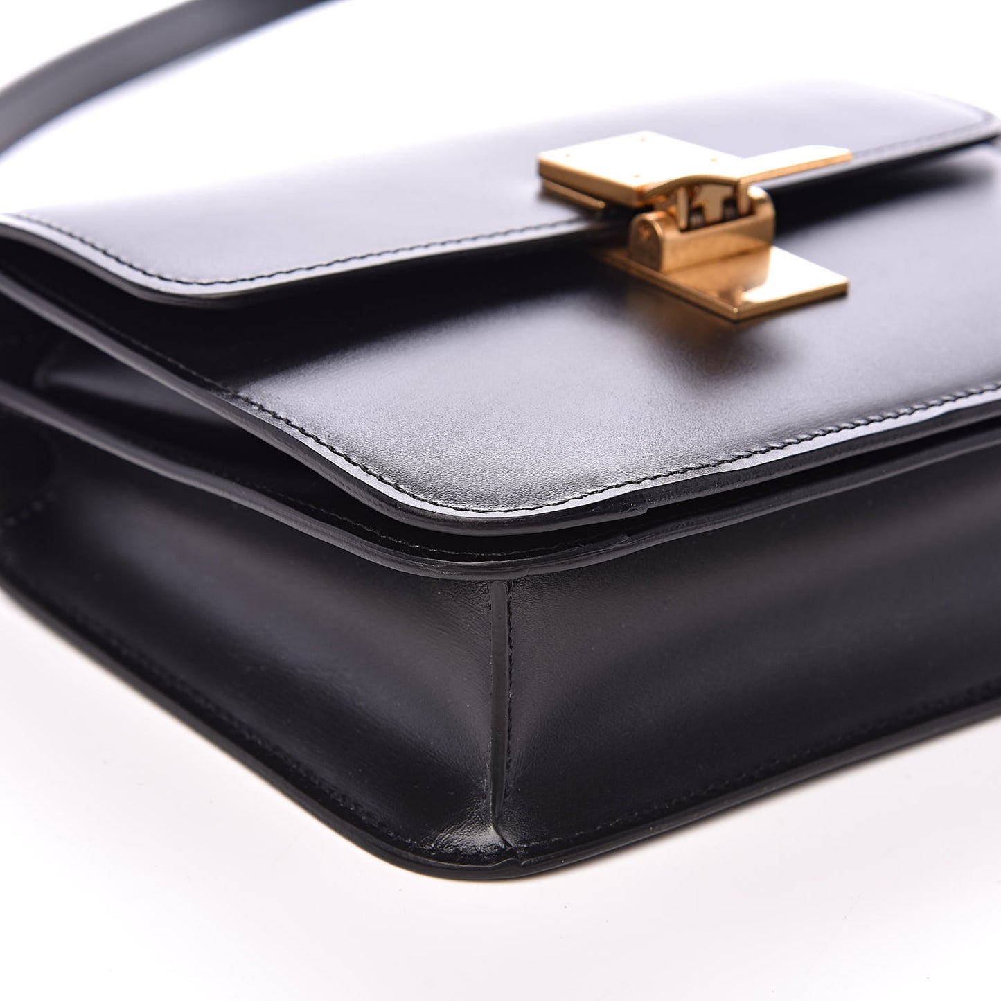 Box Calfskin Teen Classic Box Flap Bag Black