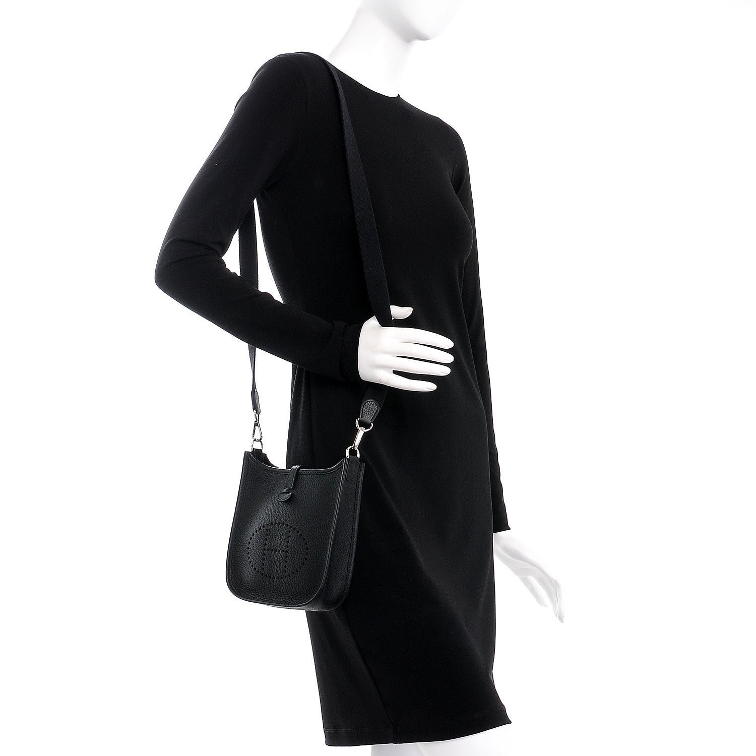 Hermes Taurillon Clemence Evelyne TPM Black 2 of 8